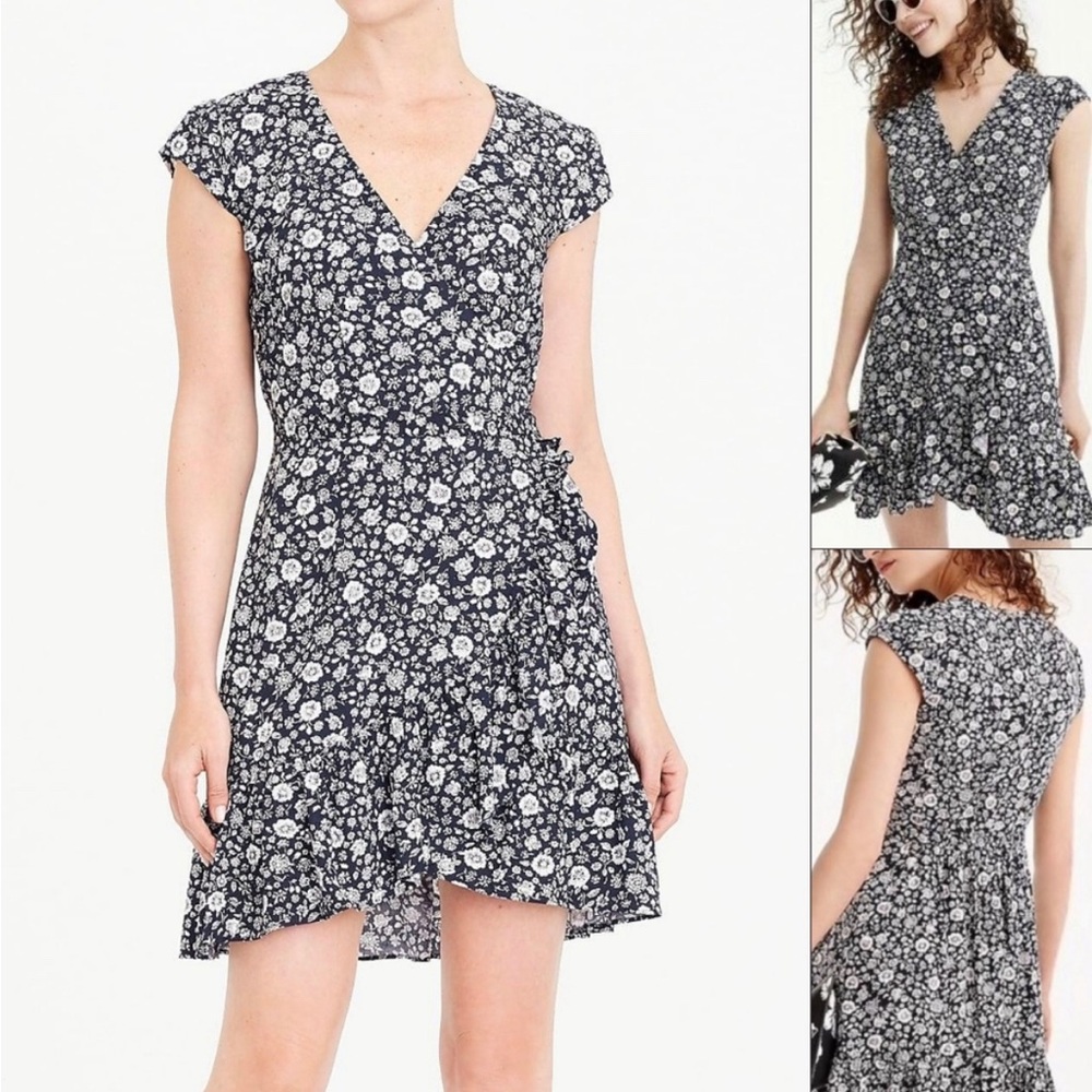 J. Crew Mercantile Ruffled Dress Floral Faux Wrap